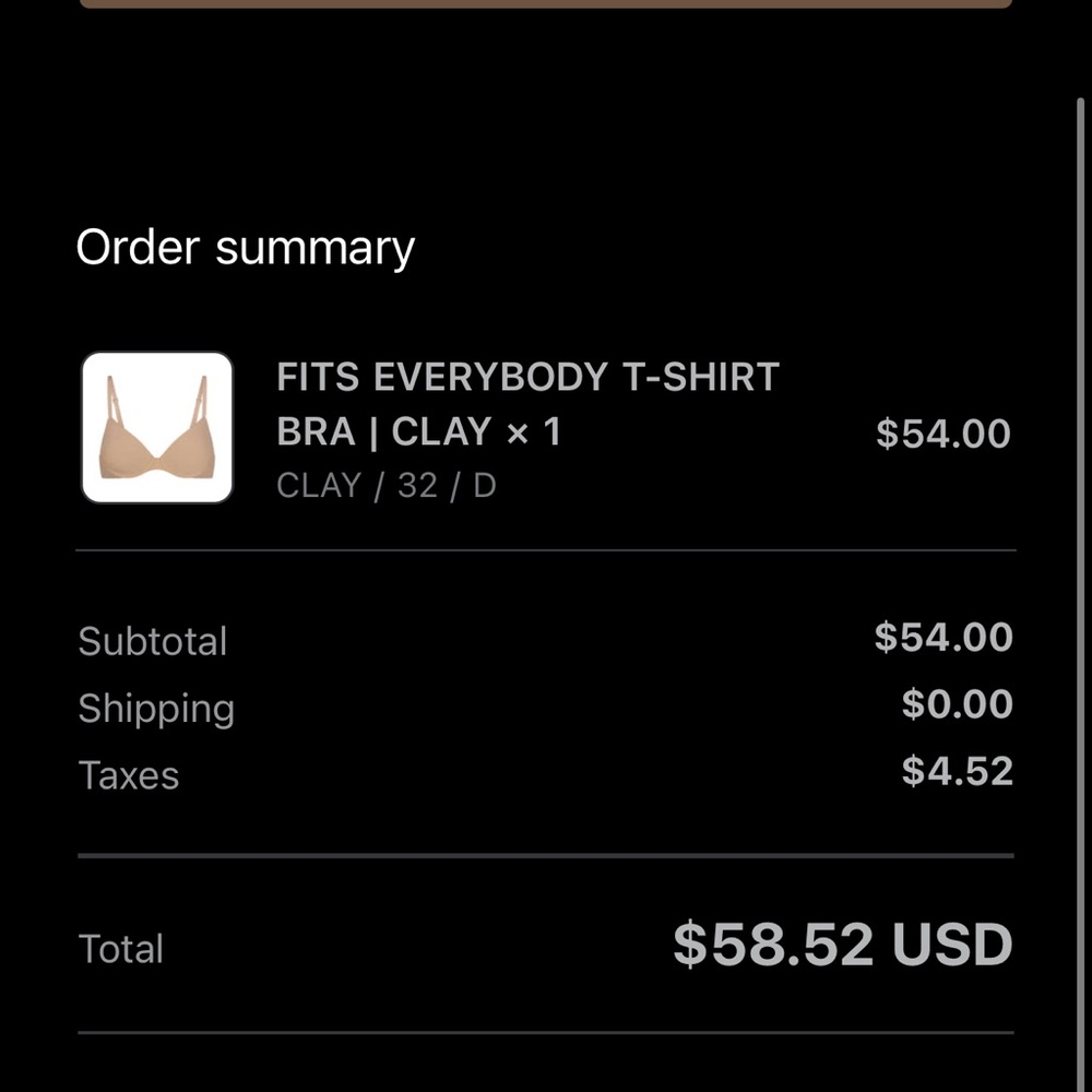 SKIMS Fits Everybody T-Shirt Bra in Clay 32D NWOT